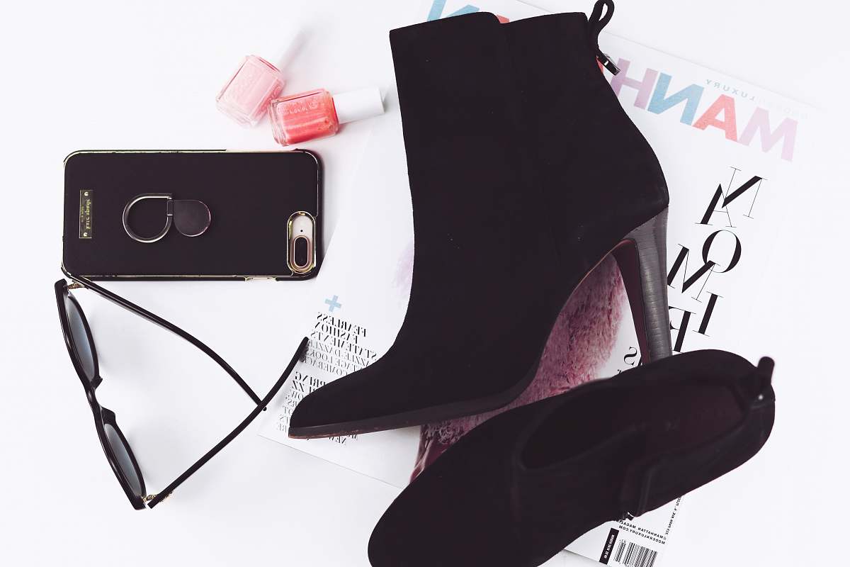 phone case pair of black booties and iPhone 8 Plus united states